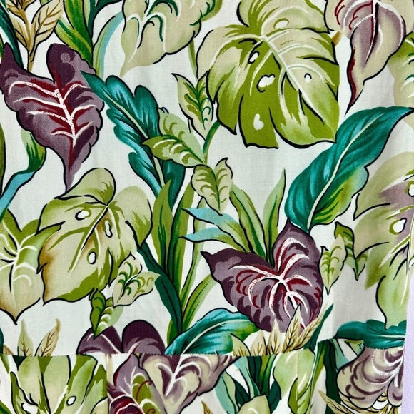 Tori Richard Vintage Palm Print Dress size L Honolulu made in Hawaii green - Picture 2 of 8